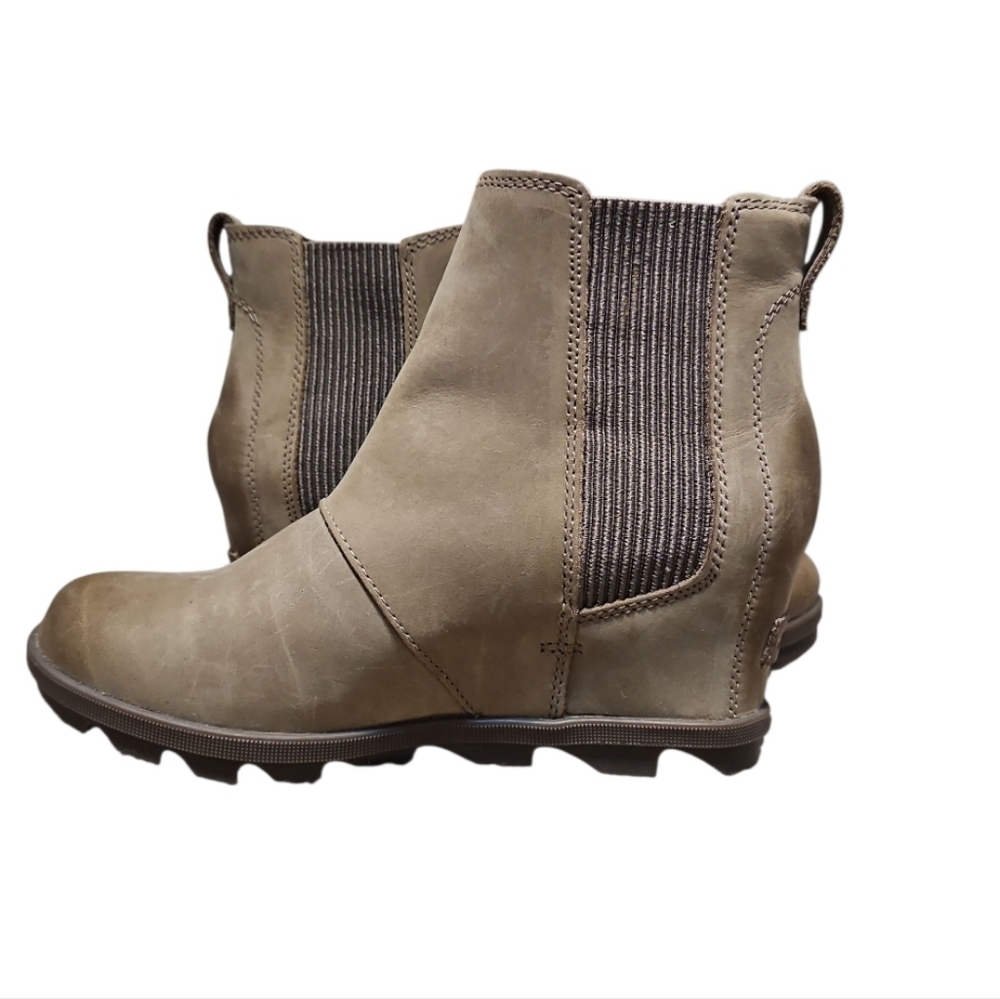 Sorel Joan Of Arctic Wedge II Chelsea Brown Ankle Boots - Picture 4 of 11